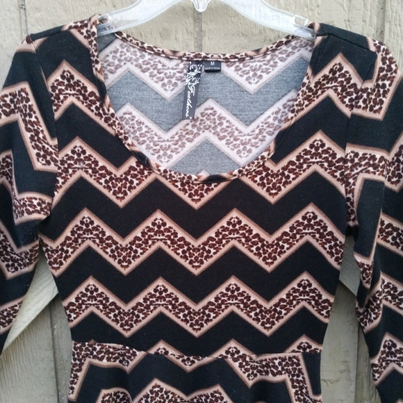 Feathers short black leopard print dress - Picture 3 of 5